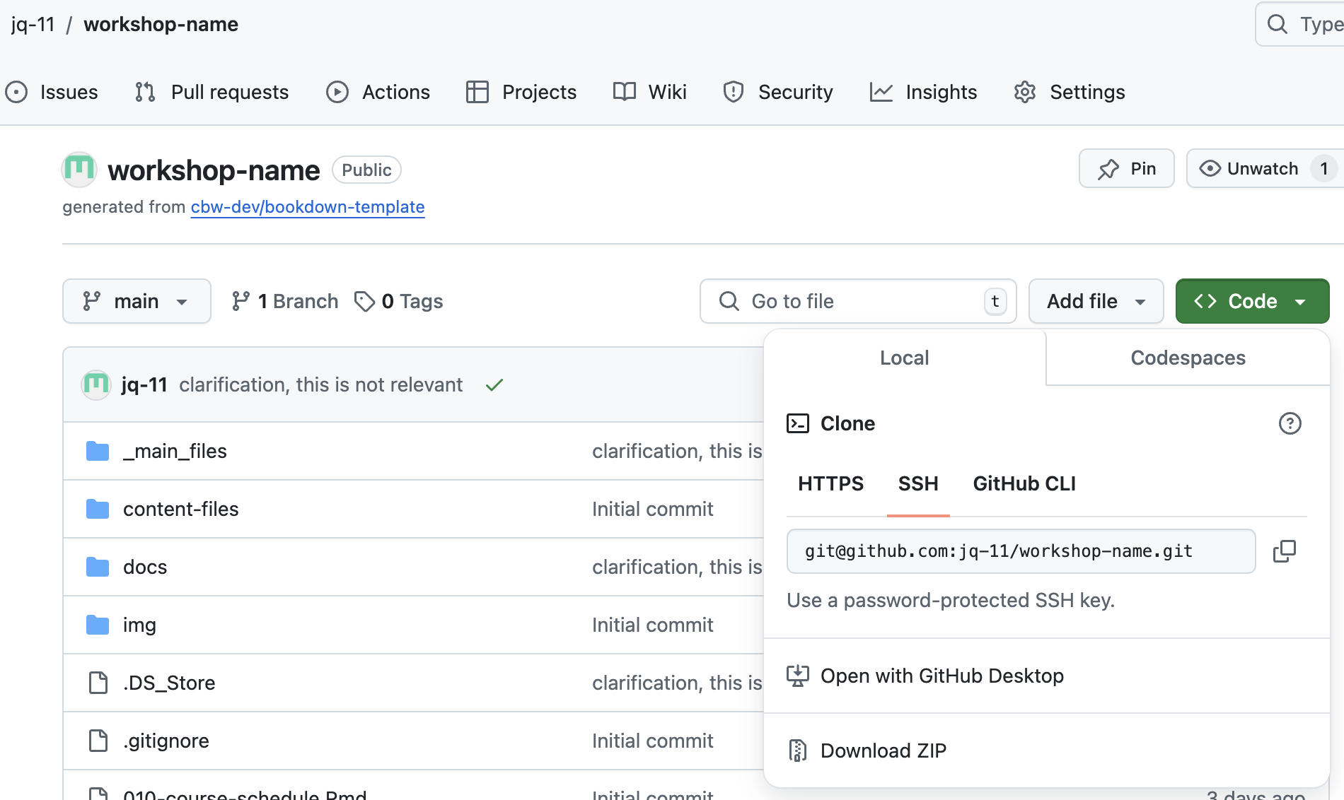 how to find the ssh for your repo