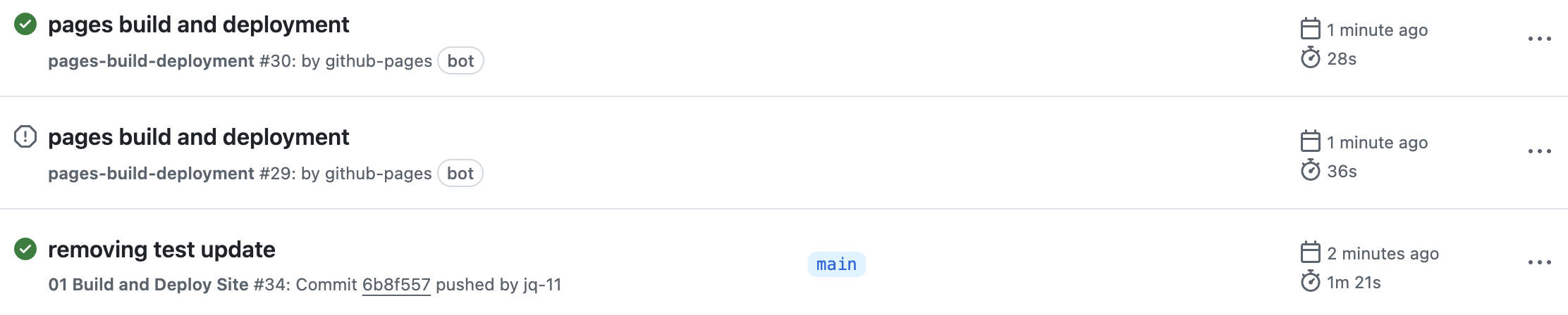 two consecutive deploy warnings