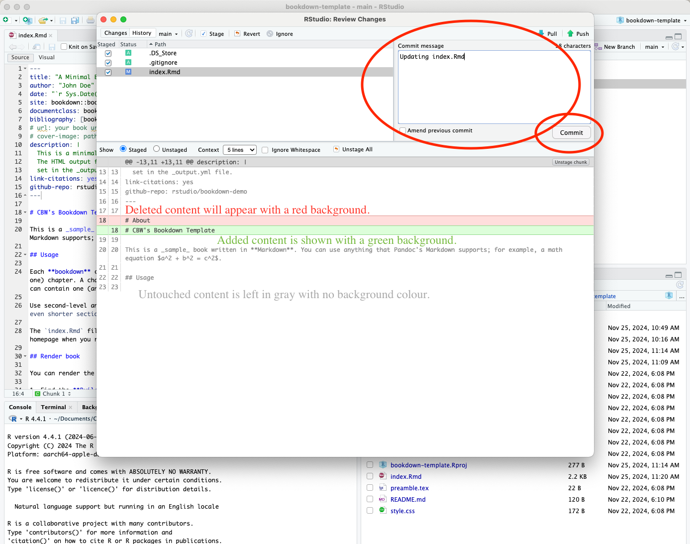 git commit window pane