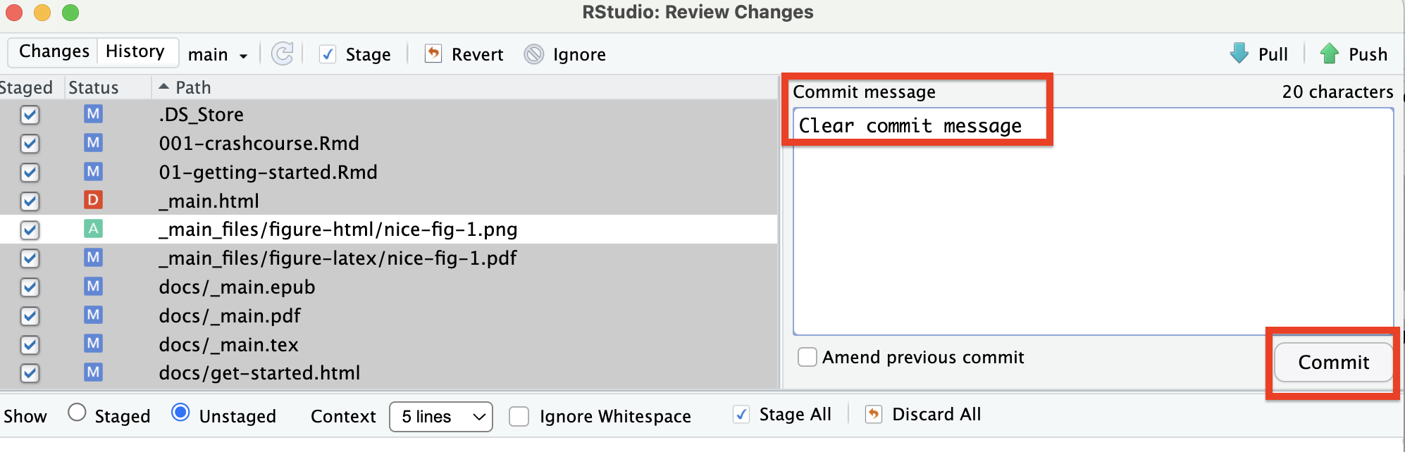 how to commit changes