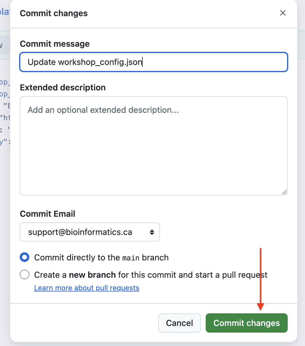 Image showing how to confirm commit