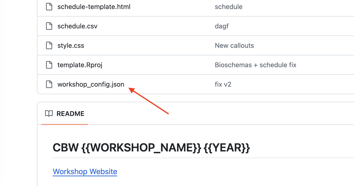 Image showing how to open the configure_workshop.json file