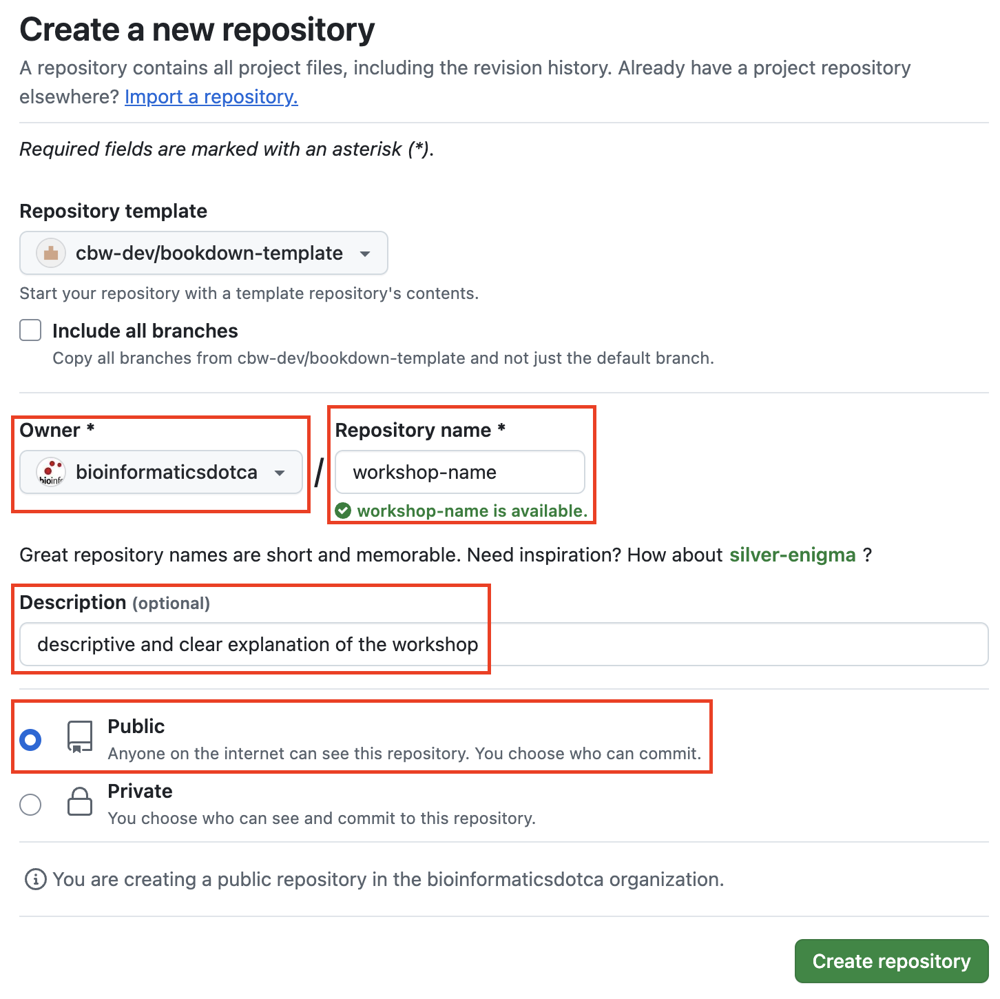 Image showing how to make a new repo from a template repo