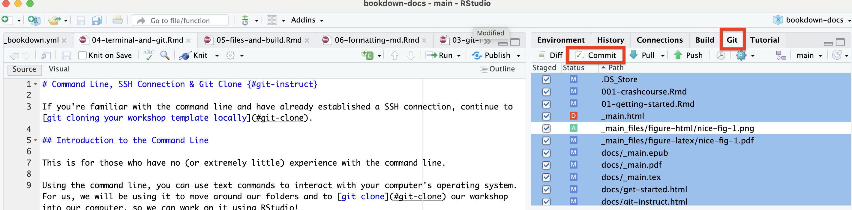 how to stage changes
